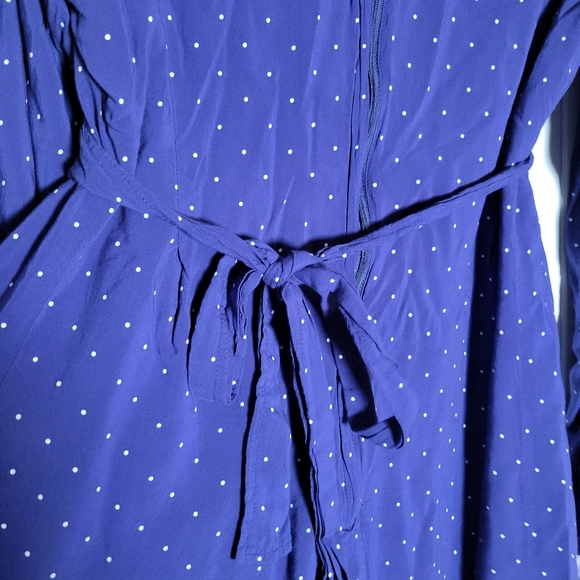 Modcloth × Bea & Dot Polka Dot Lace Trim Bell Sleeve Belted Mini Dress Pin Up XL - Picture 9 of 13